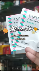 Sanmol Forte Strip 4 Tab / Menurunkan Demam /Nyeri/Sakit Kepala/Pusing