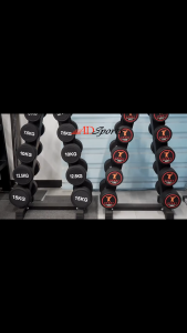 ADSports 17.5KG Commercial Grade Round Head Dumbbell Rubber Coated With Iron Cast Dumbbell 圆头橡胶包铁铸哑铃