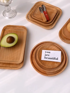 ถาดไม้ ถาดไม้สไตล์มินิมอล ถาดรองแก้ว ถาดใส่เค้ก ถาดขนม คาเฟ่ พร็อพถ่ายรูป