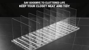 New Adjustable ABS Plastic Transparent Handbag Organizer with Multiple Dividers Easy Install Closet Space Saver Rack