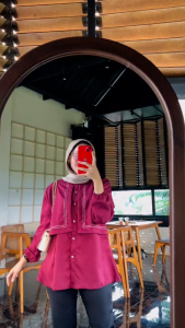 Nafa Blouse Kemeja Korea: Blouse Kemeja Wanita Premium