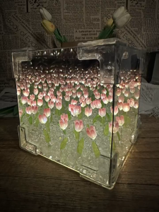 Thunlit Tulips Mirror Lamp DIY Handmade DIY Magic Cub 21-flower Tulip Night Lamp Flower Lamp Tulip Gift For Girlfriend Christmas