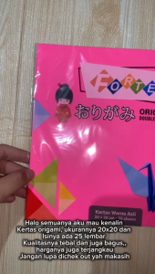 Origami Kertas Lipat Forte Warna-warni 2 Sisi Ukuran 20 x 20 cm isi 25