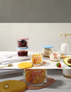 EASY-OPEN LID SEALED FRESH-KEEPING GLASS STORAGE JAR 260ML Glass Container Seasoning Bottle