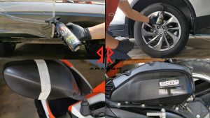 น้ำยาเคลือบเงายางและฟื้นฟูพลาสติก แถม Magic Clay : ARACER TRIM N TIRE COATING ขนาด 473 มิลลิลิตร คืนความเงาดำให้ผิวพลาสติก