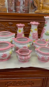 Lư Hương Bình Bông SỨ HỒNG CAO CẤP