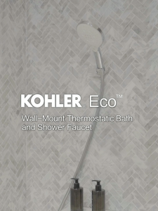 KOHLER Urbanity+ Thermostatic Shower Column with Rainduet Multifunction Handshower Functional Tray Polished Chrome K-23748T-9-CP / Matt Black K-23748T-9-BL