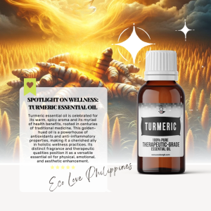 Eco Premium Turmeric Essential Oil 100% Pure Therapeutic Grade Steam Distilled 100% Pure Vegan Aromatherapy