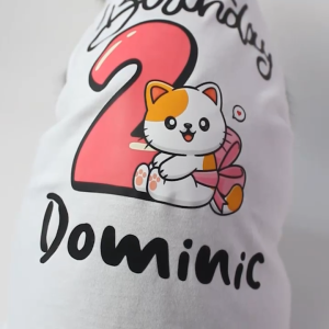 Baju Kucing Anjing Cewek Cowo Lucu Murah Gratis Ongkir 3 pcs 5 Ribu - Happy Birthday Tank