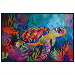 Tranh con rùa phong thủy cách điệu hiện đạitranh treo tường dán tường phòng bé trai-bé gái đơn giản.CGI-883