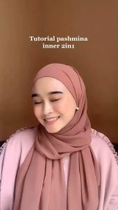 Melia Pashmina Inner 2in1 Ceruty Babydoll Premium / Hijab Instan Oval / Jilbab Ciput Grosir / COD