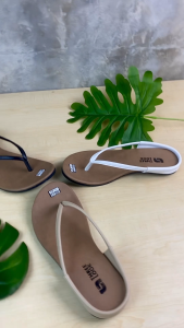 Threelook Official Sandal Kulit Wanita Dewasa Jepit Slip-on Flat Terbaru 2024 - Friska