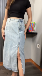 ROK JEANS HIGWAIST SPLIT A LINE KOREAN STYLE