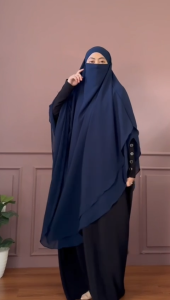 Jilbab French Khimar Hijab Syari Bahan Cerutty Babydoll Aminah By Khadijah Kerudung