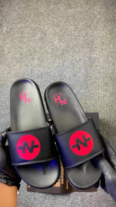 NAHA - Sandal Slop Pria Distro Wanita Karet Hitam Size 34 - 43
