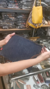 กระเป๋าผ้ายีนส์ ใส่ notebook และ ใส่ ipad Tablet pocket