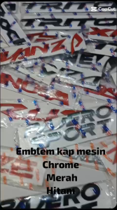 Emblem Embelem Tulisan di Kap Mesin FORTUNER INNOVA CALYA SIGRA RUSH TERIOS Engine Hood Logo Kap Mesin Ukuran Besar(Tinggi 5cm tebal 0.5Mm) + Moulding