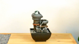 流水摆件 水晶球流水 转运风水球 流水生财摆件风水轮喷泉开业礼物 Feng Shui Water Fountain Ceramic Water Fountain Home Decor