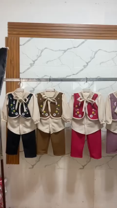 SHAFIYYA KIDS SETELAN ANAK PEREMPUAN WAFFLE KNIT LILY VEST 1-10 TAHUN TERBARU 2024