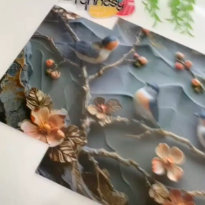 TENNESY Hiasan Dinding Aesthetic 1 Set bunga abstract artistic flowers 4 Panel Wall Decor Pajangan Kamar Dekorasi Ruang Tamu Rumah