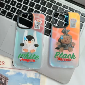 🔥ส่งจากไทย🔥เพนกวิน การไล่ระดับสี หมี การ์ตูน เคส for iPhone XR body 16pro 14Pro 13Pro เคสไอโฟน Xr บอดี้ 13Pro body 15pro case