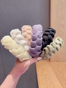 Bando Kepang Satin Korea & Scruchie Headband Polos: Aksesoris Rambut Berkualitas