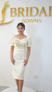 Modern Filipiniana Dress: Piña Fabric Cocoon Dress & Mestiza Sleeves
