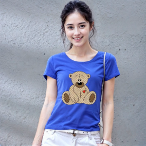 Charming เสื้อแฟชั่นเกาหลี เสื้อยืด หมี ทรงสลิมอวด หุ่นสวย รุ่น C809