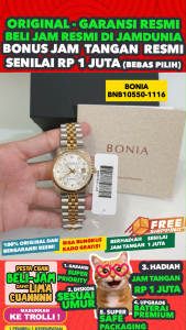 Jam Bonia Original - BONIA BNB10550-1116 - Men LA - Stainless Steel - Silver Gold - JAMDUNIA / JAM DUNIA JD18