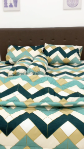 Bed Cover Set Sprei Triangle Green - Ukuran Lengkap 90x200 - 200x200 - Fankay