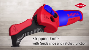 KNIPEX Stripping Knife w/Ratchet Function มีดปอกสายไฟ รุ่น 1650145SB