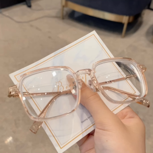 Transparent Frame Anti-radiation Blue Light Gradient Fashionable Glasses & Square Frame Graded Glasses for Nearsighted