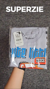 Baju anak laki laki usia 1 2 3 4 5 6 7 8 tahun motif kendaraan mobil PJ CUTE LITLE TRUCK Warna Abu