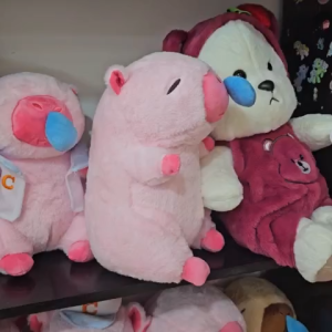 Gấu Bông Capybara Chảy Mũi Màu Hồng Đáng Yêu Dây Kéo Mũi Chậm Chất liệu lông mềm mịn cao cấp