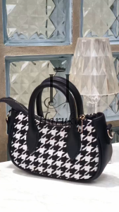 HARUKA Tas Selempang Wanita Mini Zarina Kanvas Houdstooth Tas Wanita Shoulder Bag