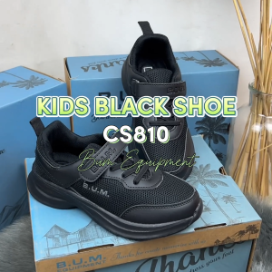 BUM Equipment Kasut Kanak-Kanak CS810 Warna Hitam/Kasut Sekolah - Kids Black School Shoe