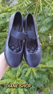 Womens black shoes stylish and simple design rubber non-slip sole slip-on student black shoes comfortable office black shoes rubber anti-slip sole