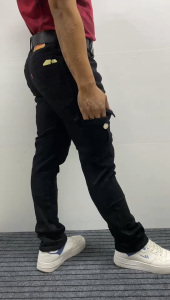Mens Pocketed Cargo Jeans Denim Pants Trousers Mens Slim Fit Jeans 6 Pockets Stretch Skinny Denim Pencil Pants Fashion