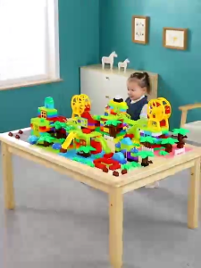 3-in-1 ConvertiTable (Lego Table Sensory Table Study Table) Wooden Montessori Table and Chair Set Multifunctional