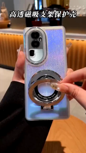 เคสโทรศัพท์ Vivo V30E 5G เคสโปร่งใสกันกระแทกพร้อมแม่เหล็กพร้อมที่ยึดห่วงป้องกันอุปกรณ์ยึดกล้องเคสกระตุ้นสำหรับผู้ใหญ่ฝาปิดเลนส์