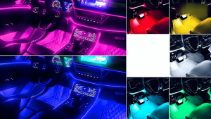 Vimite Car LED Light Strip Colorful 8 colors optional RGB Car Interior Ambient Remote Control Voice Control Car Lighting Atmosphere Light 36 48 72 LED Foot Atmosphere Light