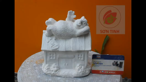 Tượng thạch cao tô màu GẤU năm chơi cao 17cm M22 (Không kèm màu) trò chơi trẻ em