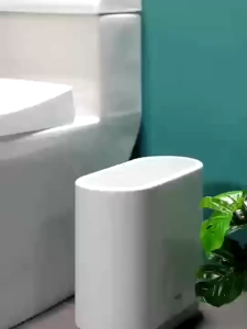 Ecoco Trash Bin 10L Large Capacity 15cm Narrow Design with Cover Press Open Double Layer Trash Bin  Save space (WhiteBlack)