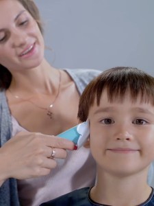 KONKA USB baby electric hair trimmer 320mAh battery White baby hair clipper IPX7 Waterproof R-angle ceramic steel razor