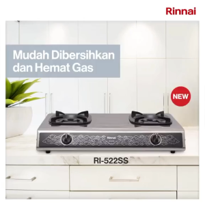 PROMO NKOMPOR GAS RINNAI RI 522SS 2 Tungku Stenlies Motif Batik.
