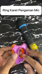 Ring Karet Pengaman Mic Bahan Silicone / Bracket Microphone Wireless Multicolor / Alat Bantu Pegangan Mikropon Anti Slip Serbaguna / Stand Holder Gelang Genggam Warna Warni / Alas Tatakan Cincin Pelindung Mikrophone Tahan Lecet Super Lembut - HOMIA
