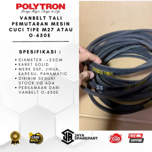Vanbelt V-Belt Tali Pemutaran Mesin Cuci 2 Tabung Tipe M27 atau O-650E