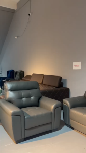 [FREE INSTALLATION] I HOME JACKY Half Cow Leather Sofa Set 1+2+3 Luxury High Back Rest Sofa