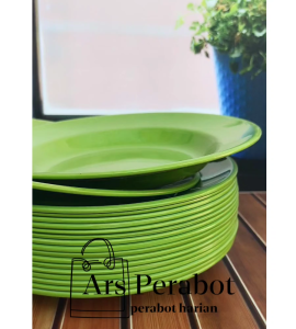 7Pcs Piring makan melami bulat cekung tebal free BPA