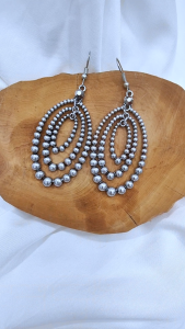 Ready Stock SG - Old Silver Ripple Layered Loop Earrings Modern Sleek Classic Minimalistic Earrings